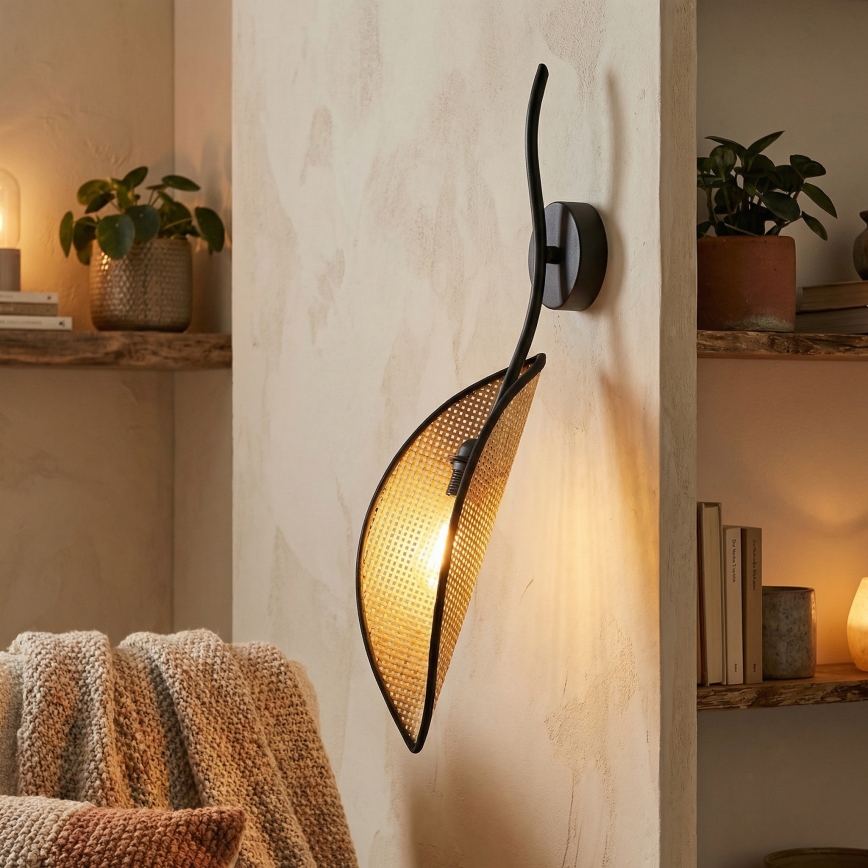 Wandleuchte LOTUS 1xE14/10W/230V schwarz/beige