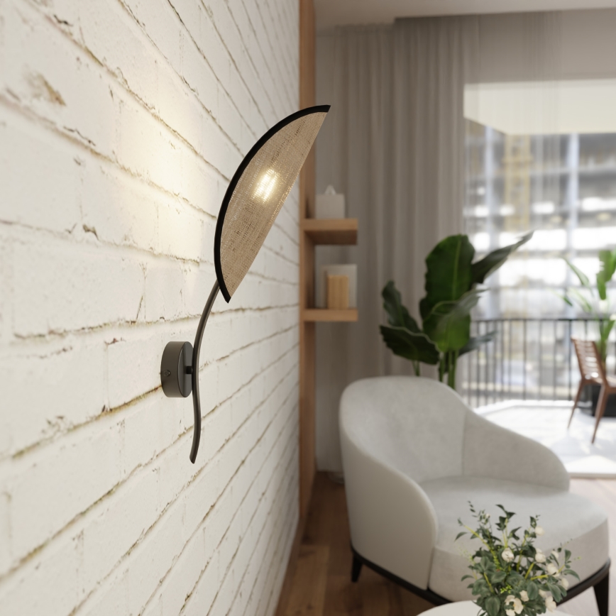 Wandleuchte LOTUS 1xE14/10W/230V schwarz/beige