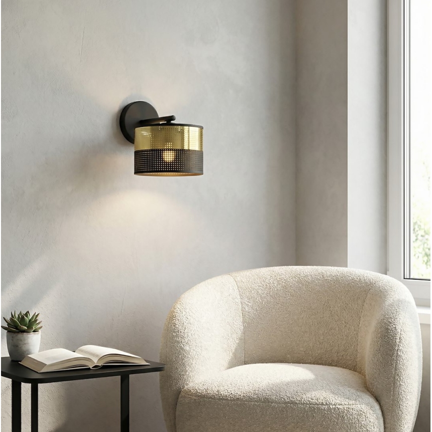 Wandleuchte LUX 1xE27/15W/230V schwarz/gold