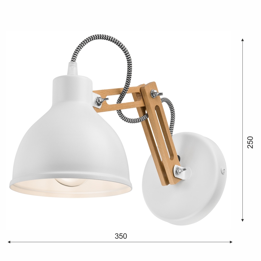 Wandleuchte MARCELLO 1xE27/60W/230V Buche - FSC-zertifiziert