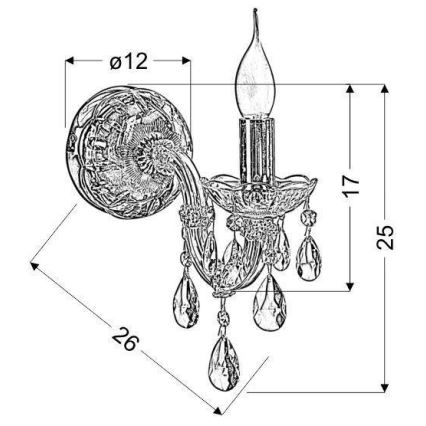 Wandleuchte MARIA TERESA 1xE14/40W/230V