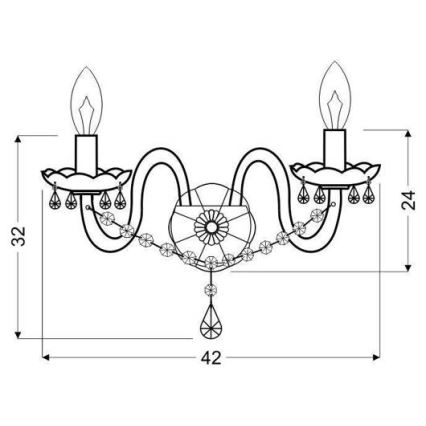 Wandleuchte MARIA TERESA 2xE14/40W/230V