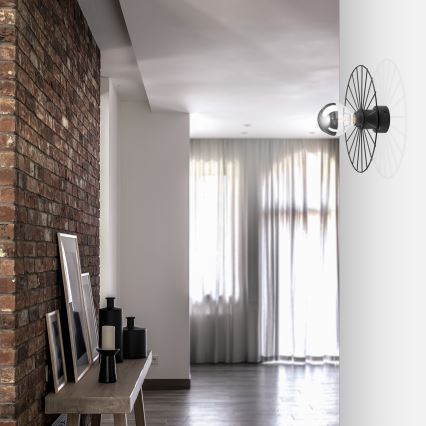 Wandleuchte MONTANA 1xE27/15W/230V d 30 cm schwarz