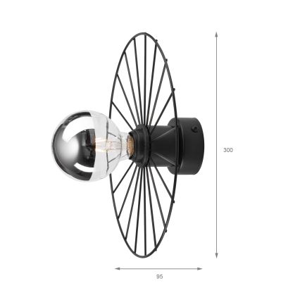 Wandleuchte MONTANA 1xE27/15W/230V d 30 cm schwarz
