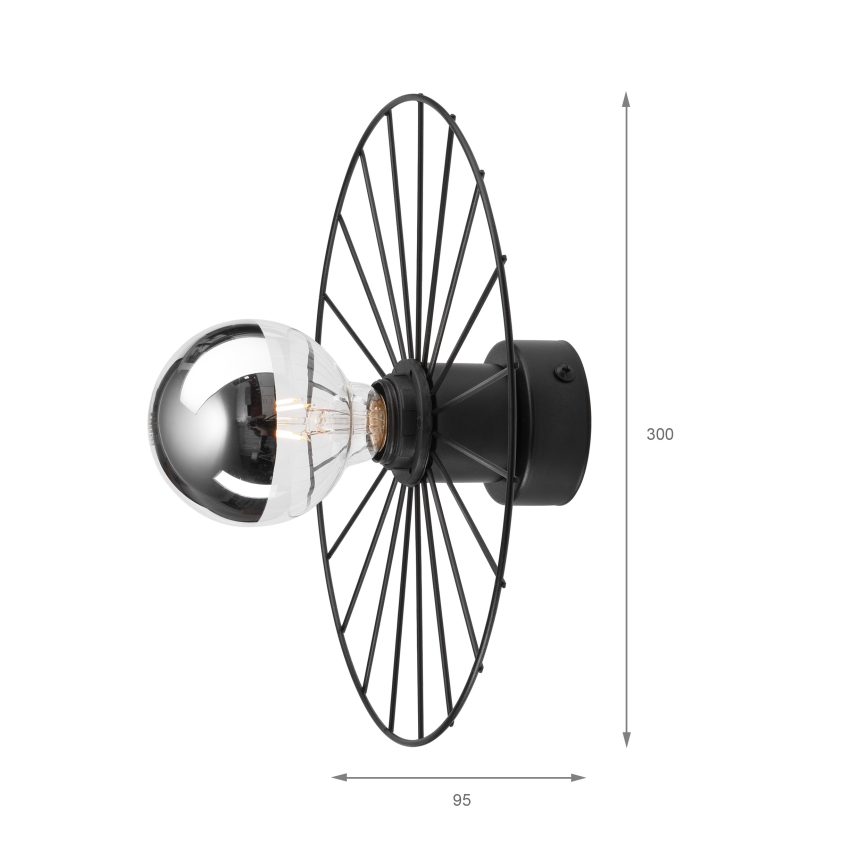 Wandleuchte MONTANA 1xE27/15W/230V d 30 cm schwarz