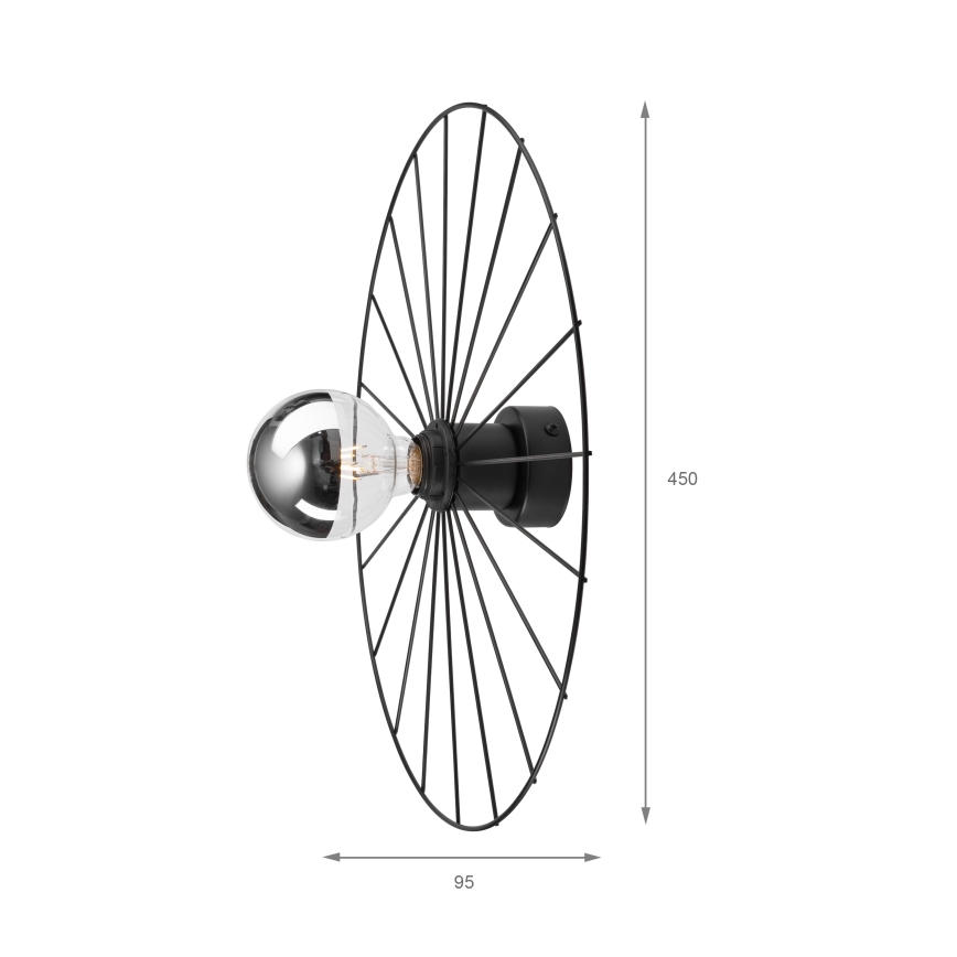 Wandleuchte MONTANA 1xE27/15W/230V d 45 cm schwarz