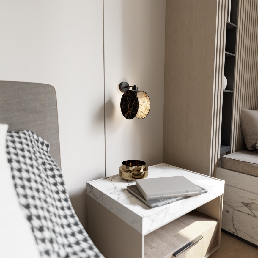 Wandleuchte MOTIF 1xE27/15W/230V schwarz/golden