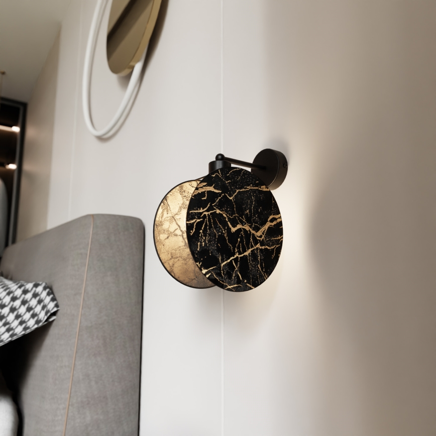 Wandleuchte MOTIF 1xE27/15W/230V schwarz/golden