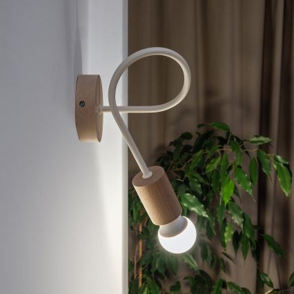 Wandleuchte OXFORD 1xE27/15W/230V Kiefer/Creme