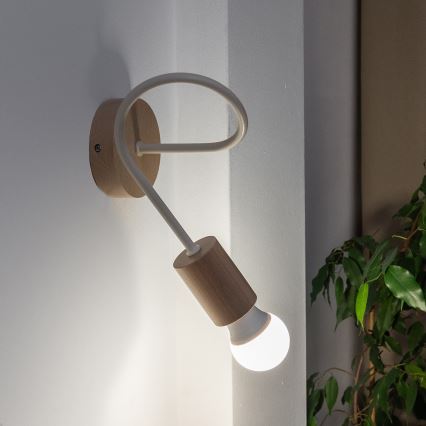 Wandleuchte OXFORD 1xE27/15W/230V Kiefer/Creme