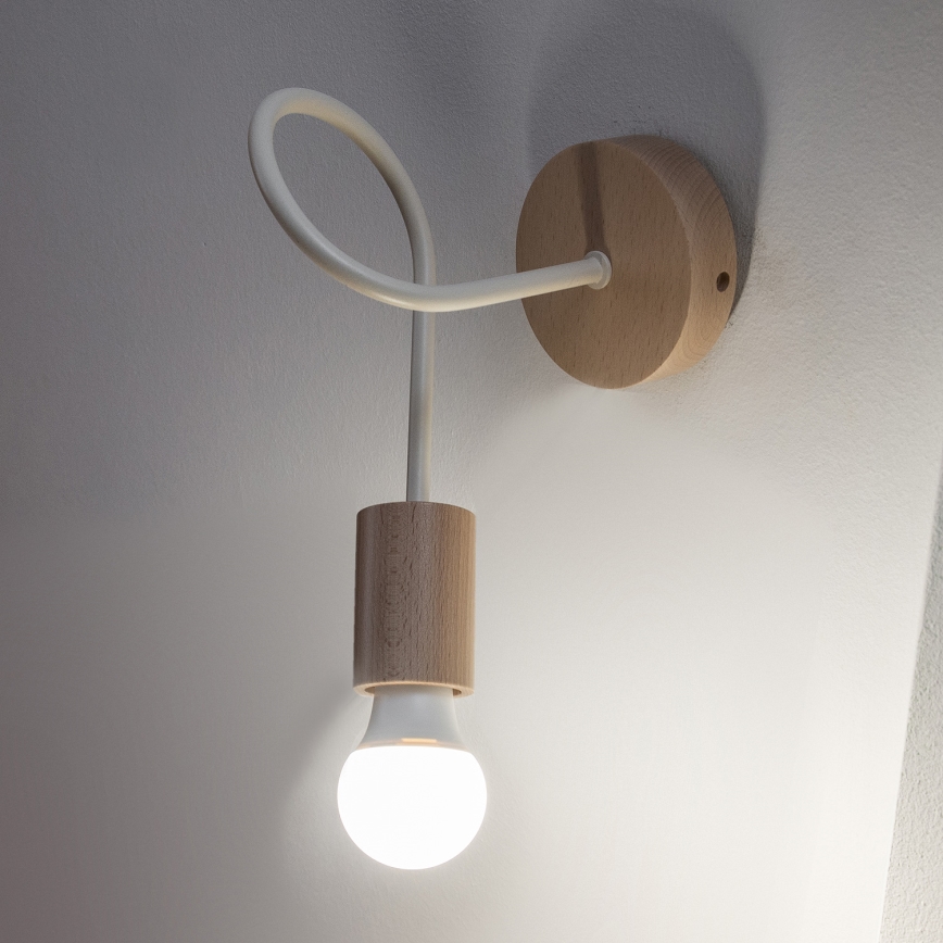 Wandleuchte OXFORD 1xE27/15W/230V Kiefer/Creme