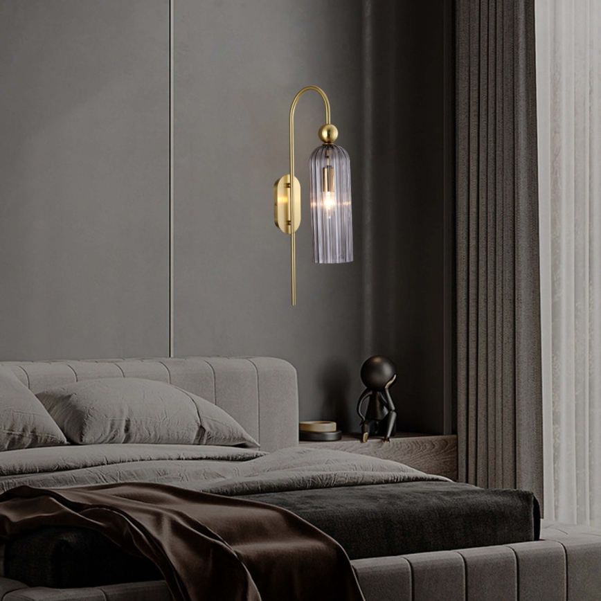 Wandleuchte PIEGA 1xE14/40W/230V Messing/rauchschwarz