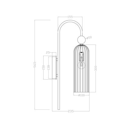 Wandleuchte PIEGA 1xE14/40W/230V Messing/rauchschwarz