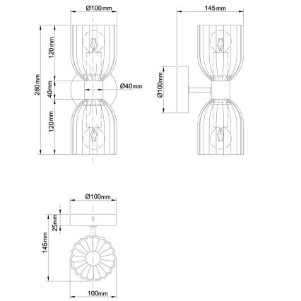 Wandleuchte PIEGA 2xE14/10W/230V Messing/rauchbeige
