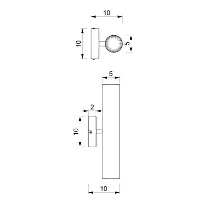 Wandleuchte RAITO 2xGU10/8W/230V silber