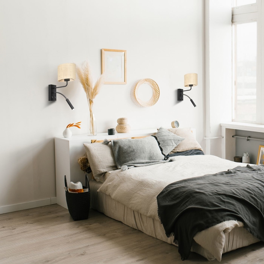 Wandleuchte RATTAN 1xE27/60W+1xG9/8W/230V Rattan