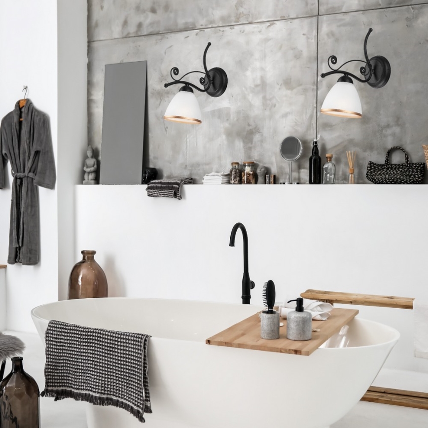 Wandleuchte RETRO II 1xE27/60W/230V matt schwarz