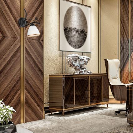 Wandleuchte RETRO II 1xE27/60W/230V matt schwarz