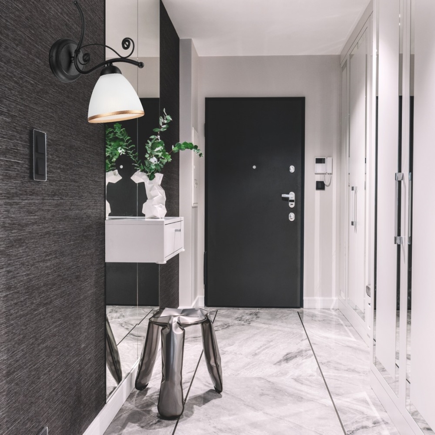 Wandleuchte RETRO II 1xE27/60W/230V matt schwarz