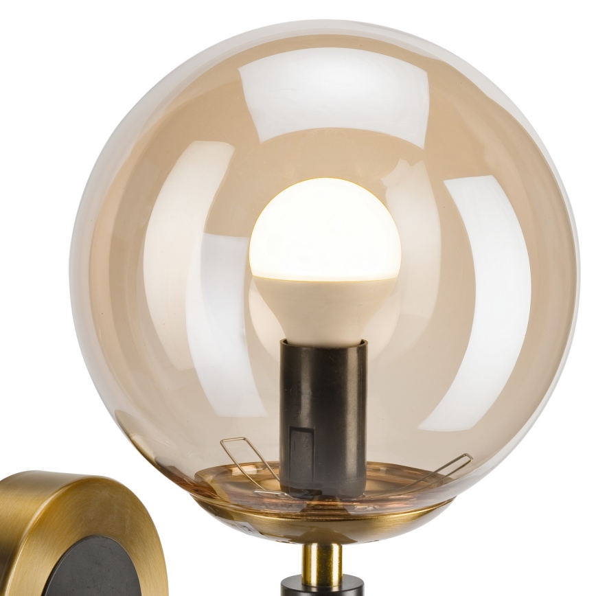 Wandleuchte ROLLO 1xE14/5W/230V golden/rauchig beige
