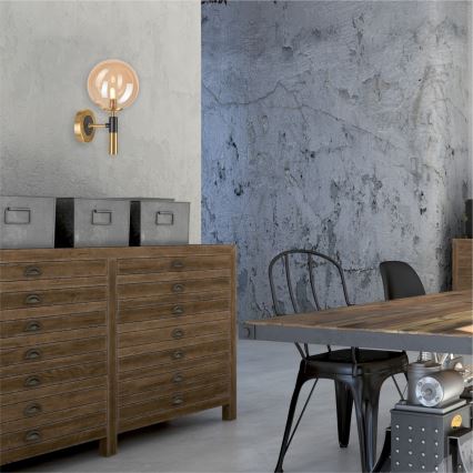 Wandleuchte ROLLO 1xG9/5W/230V golden/rauchig beige