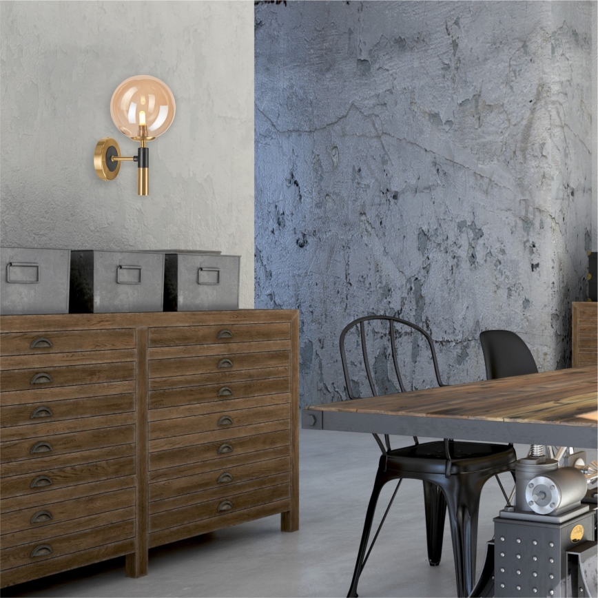 Wandleuchte ROLLO 1xG9/5W/230V golden/rauchig beige