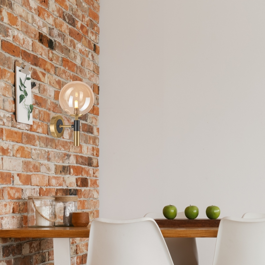 Wandleuchte ROLLO 1xG9/5W/230V golden/rauchig beige