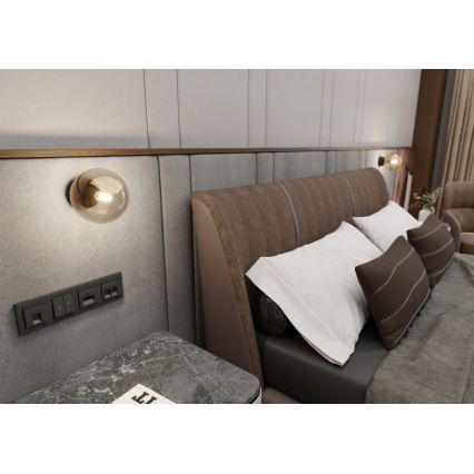 Wandleuchte ROSSI 1xE14/10W/230V schwarz/beige
