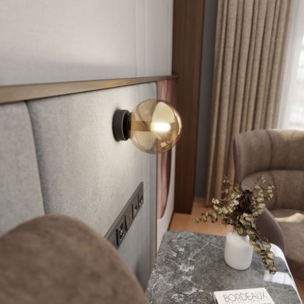 Wandleuchte ROSSI 1xE14/10W/230V schwarz/beige