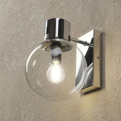 Wandleuchte SFERIO 1xE14/5W/230V glänzender Chrom/klares Glas