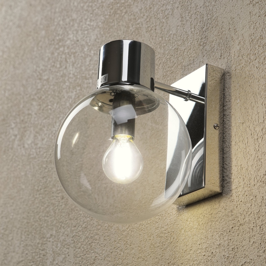 Wandleuchte SFERIO 1xE14/5W/230V glänzender Chrom/klares Glas
