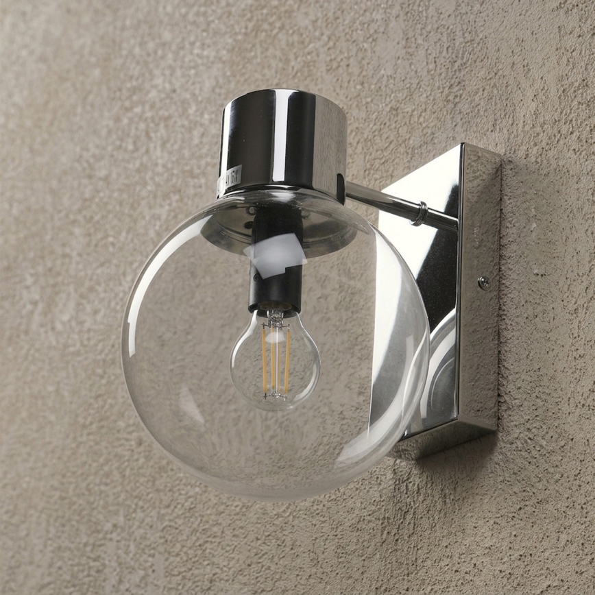 Wandleuchte SFERIO 1xE14/5W/230V glänzender Chrom/klares Glas