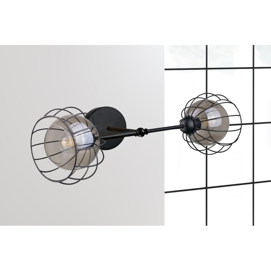 Wandleuchte SOLO BLACK 2xE27/60W/230V