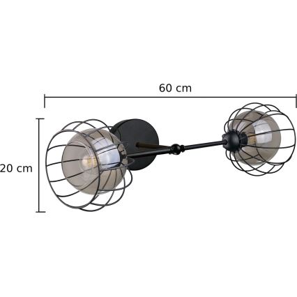 Wandleuchte SOLO BLACK 2xE27/60W/230V