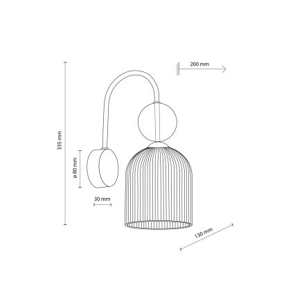 Wandleuchte SOPHIA 1xE14/10W/230V schwarz/rauchiges Beige