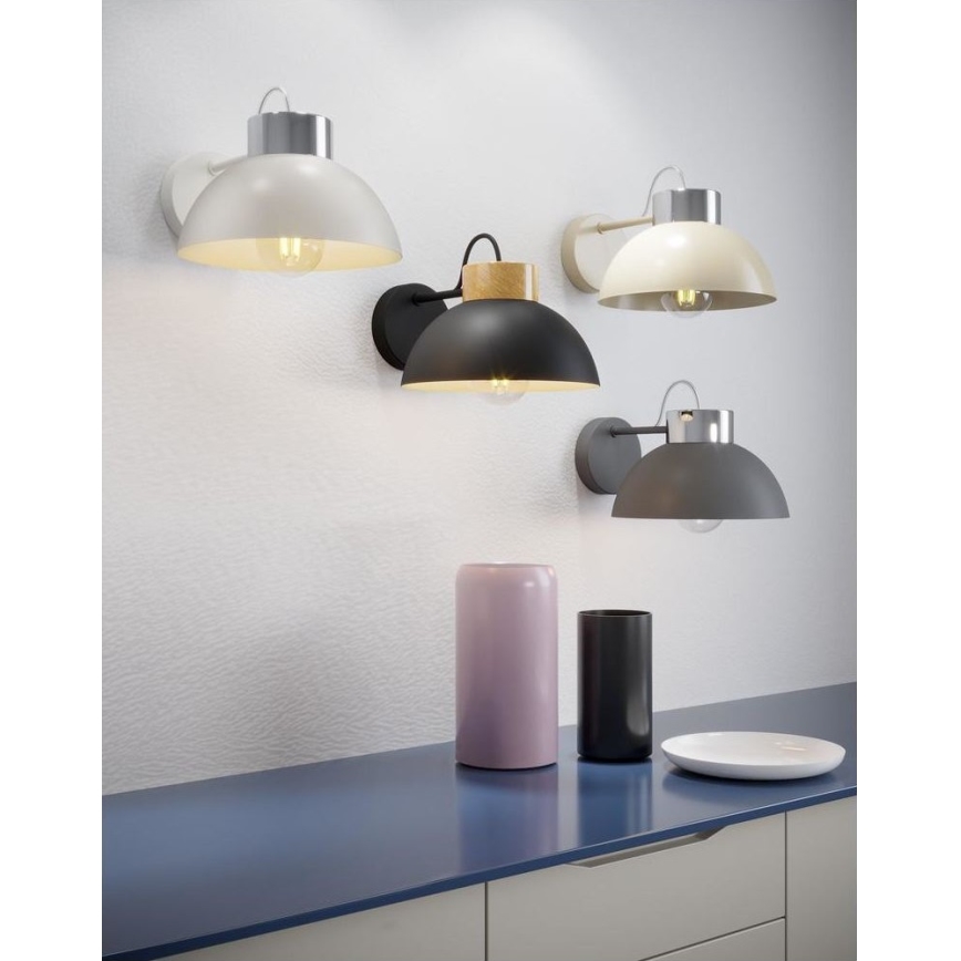 Wandleuchte TEDI 1xE27/60W/230V beige/glänzendes Chrom
