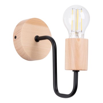 Wandleuchte TIMBO 1xE27/15W/230V schwarz/beige/Buche