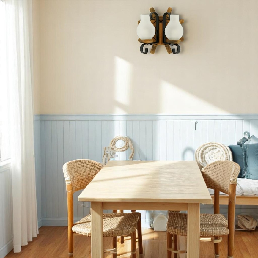 Wandleuchte TIMONA 2xE14/40W/230V Buche