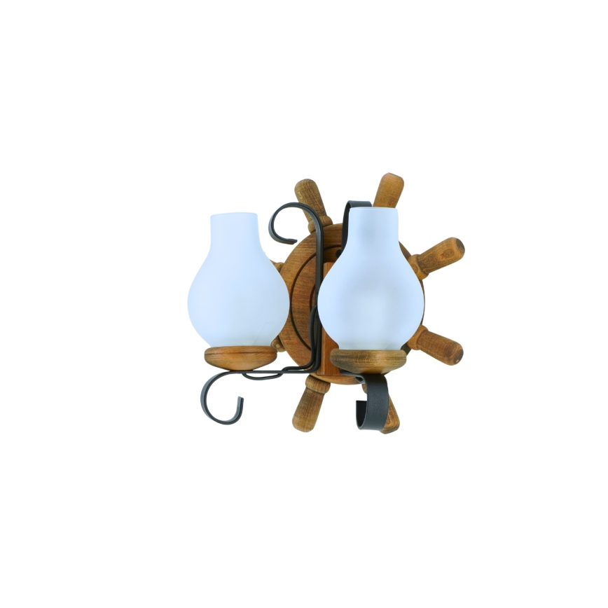 Wandleuchte TIMONA 2xE14/40W/230V Buche