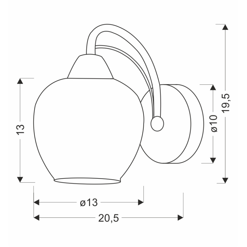 Wandleuchte TOBIAS 1xE27/40W/230V glänzendes Chrom