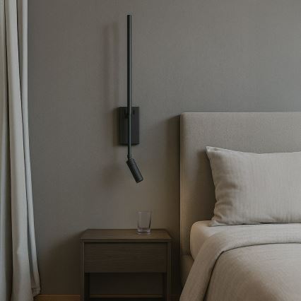 Wandleuchte TORCH LED/6W/230V + LED/3W schwarz