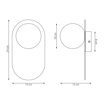 Wandleuchte VIVA 1xG9/8W/230V grau