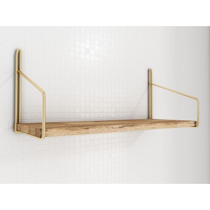Wandregal 45x16 cm Eiche/golden