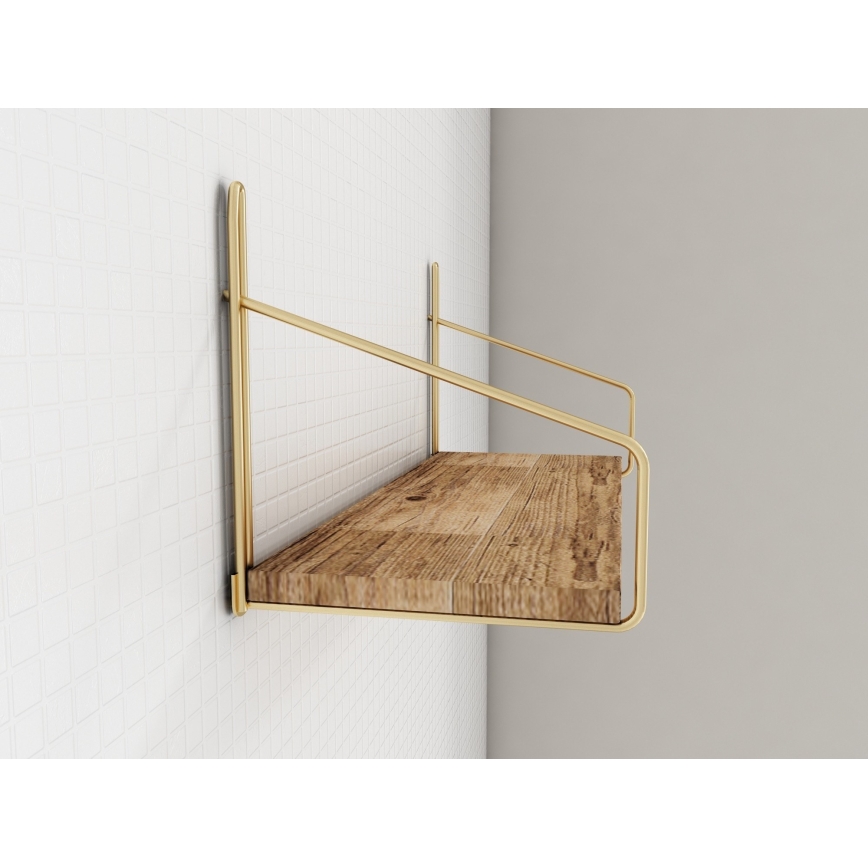 Wandregal 45x16 cm Eiche/golden
