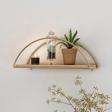 Wandregal 45x18 cm Eiche/golden
