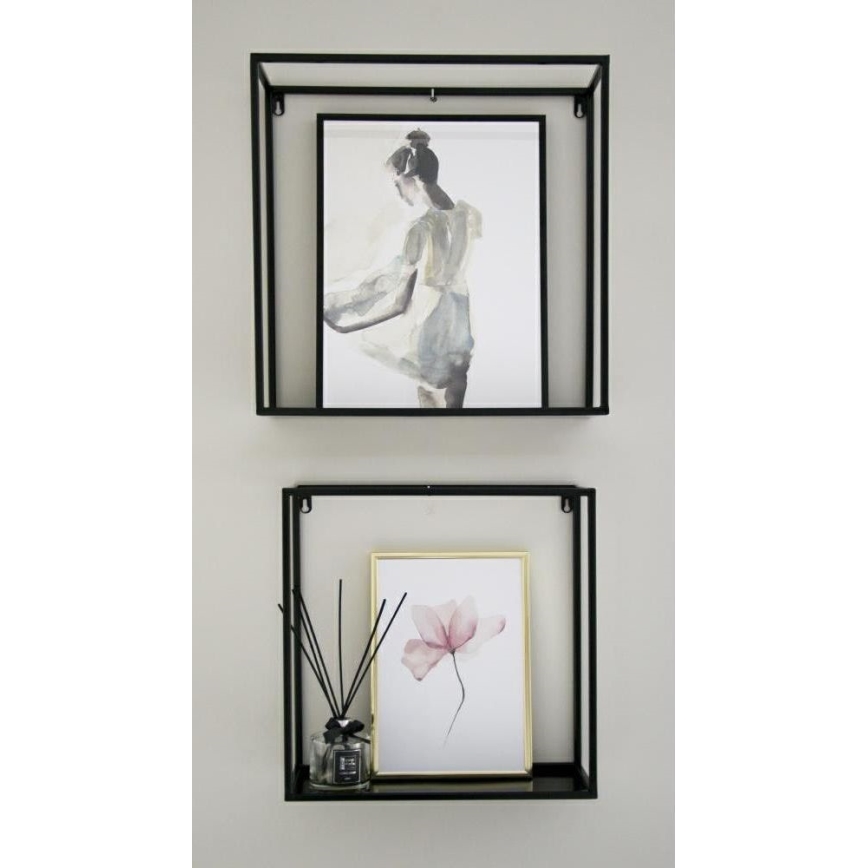 Wandregal 45x45 cm schwarz