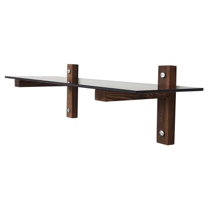 Wandregal 85x25 cm Kiefer/Schwarz