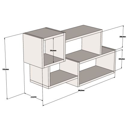Wandregal AFRO 51x90,6 cm weiß/braun