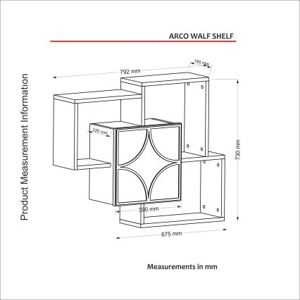 Wandregal ARCO 73x79,2 cm braun/grün