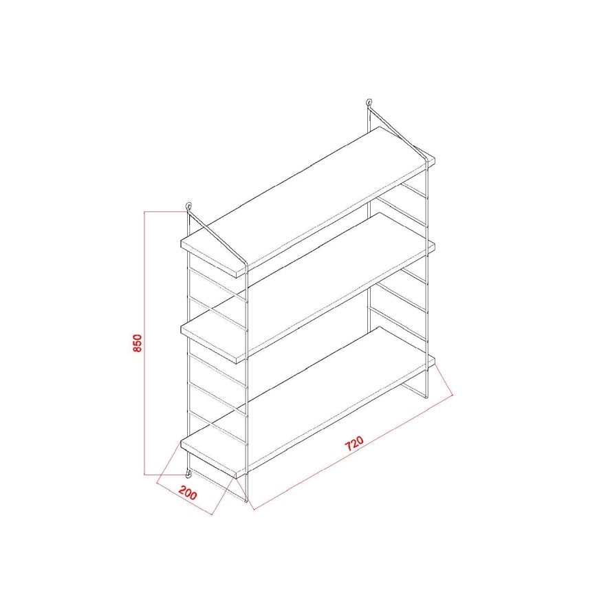 Wandregal ARMONI 85x72 cm braun